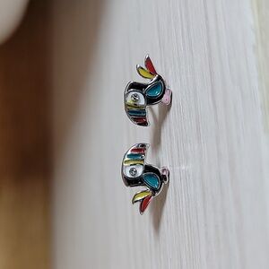 Colorful Toucan Stud Earrings